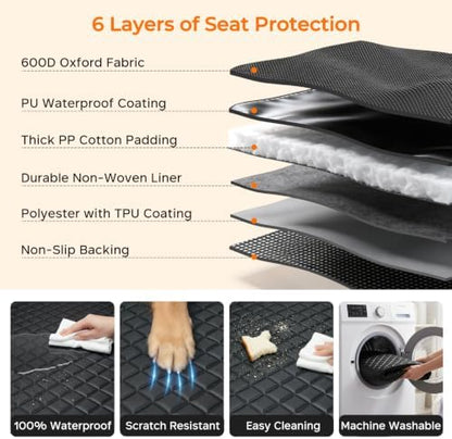 URPOWER Dog Car Seat Cover for Back Seat, Waterproof Car Seat Protector