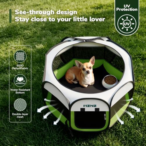 Dog Cat Small Animal Puppy Playpen Crate, Small, Green
