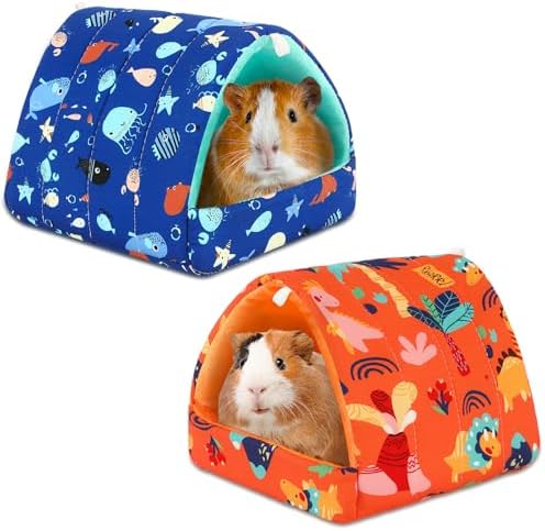 UPINS 2Pcs Guinea Pig Hideout,Guinea Pig Bed Houses