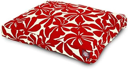Majestic Pet Rectangular Dog Bed, Medium, 36x29x4 in, Washable, Red