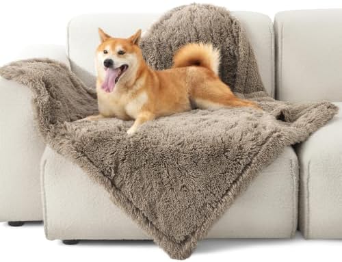 Bedsure Waterproof Dog Blankets for Medium Dogs, Fluffy Faux Fur, 40x50