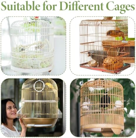 Trinkrittey Bird Cage Seed Catcher White Bird Cage Net Cover Adjustable Birds Cages Netting Seed Catcher Stretchy Birds Cages Guard for Parrot Enclosures