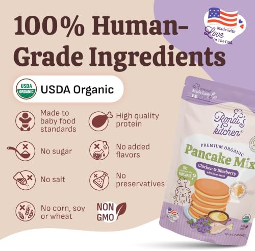 Organic Dog Pancake Mix, Chicken & Blueberry, Bone Broth