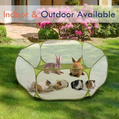 Pawaboo Small Animals Playpen, Green