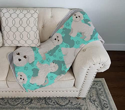 Caroline's Treasures MLM1037LQB Maltese Quilted Blanket 50x60 Artwork Pattern Quilted Throw Blanket for Bed, Couch, Sofa, Soft and Lightweight
