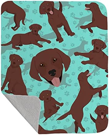 Caroline's Treasures MLM1008LQB Chocolate Labrador Retriever Quilted Blanket 50x60 Artwork Pattern Quilted Throw Blanket for Bed, Couch, Sofa, Soft and Lightweight