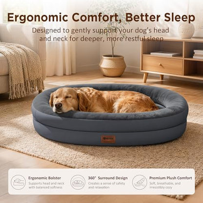 Waterproof Orthopedic Dog Bed for Large Dogs, Dark Grey