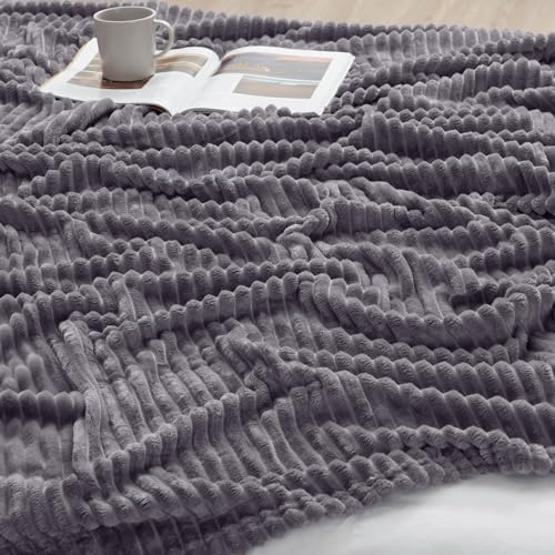 Nestl Purple Throw Blanket for Couch - Cozy Warm Fuzzy Blankets for Women, Set of 2 Small Fleece Throws for Girls - Dusty Purple, 50 x 60 Inches