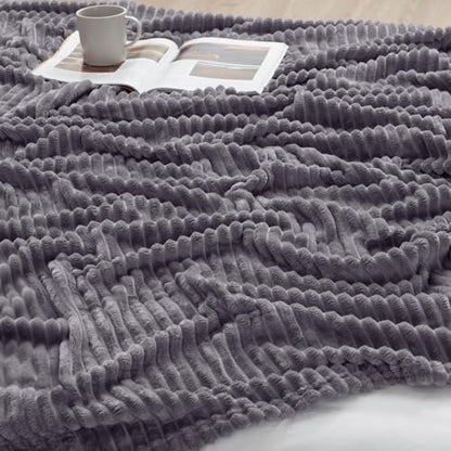 Nestl Purple Throw Blanket for Couch - Cozy Warm Fuzzy Blankets for Women, Set of 2 Small Fleece Throws for Girls - Dusty Purple, 50 x 60 Inches