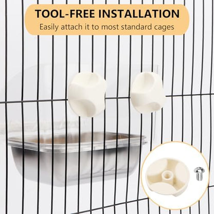 Hypeety Transparent No Mess Bird Feeder for Cage with Anti-Slip Perch