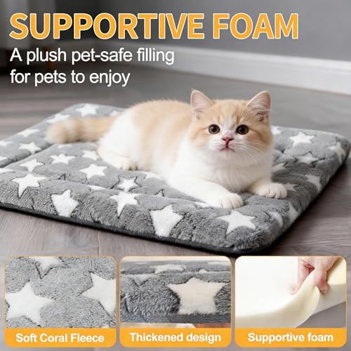 Cat & Dog Bed Mat - Reversible Dog Crate Bed Mats, Soft & Breathable Kennel Pad, Durable Crate Bed for Extra Small Dogs & Cats