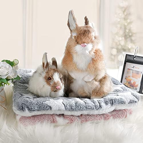 Small Animal Bed Mat, Soft & Warm, Suitable for Guinea Pig, Hamster, Rabbit, Rat and Bearded Dragon (X-Large(13.3''x9.4''), Mesh Black)