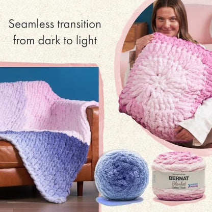 Bernat Blanket Extra Thick Perfect Phasing Chunky Yarn, Coal