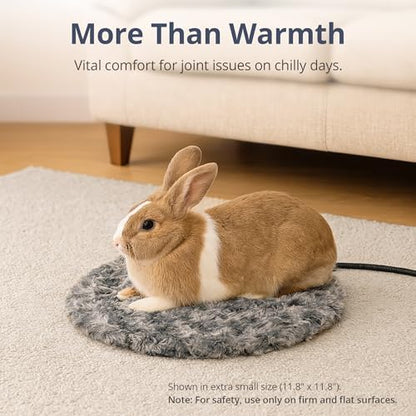Adjustable Temperature Cat Heating Pad, 11.8"x11.8", 30W, Light Gray
