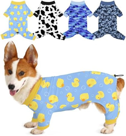 Bienbee Dog Pajamas, 4 Pack Adjustable Onesies for Small to Large Dogs XL