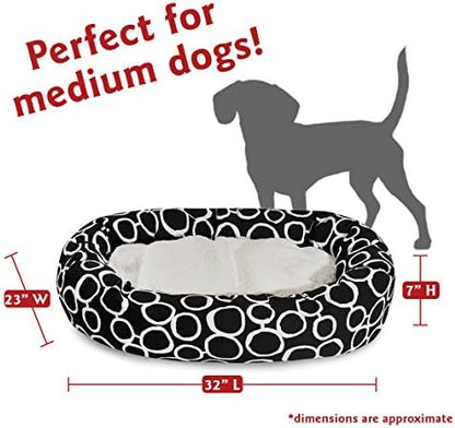 Majestic Pet 32" Fusion Black Sherpa Bagel Bed