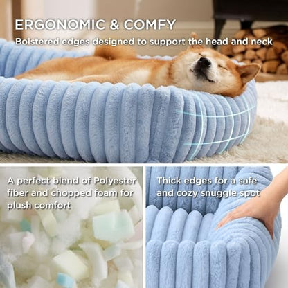 Bedsure ComfyFleece™ Cute Dog Beds Large Sized Dog Washable，36in Blue