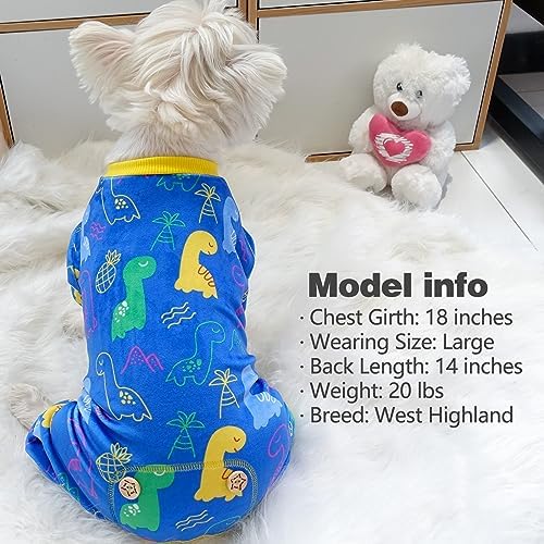 KYEESE Velvet Dog Pajamas for Small Dogs Onesie for Daily Wear, Dinosaur