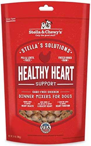 Stella & Chewy's Freeze-Dried Raw Dog Food for Heart Health - Cage-Free Chicken - Natural Solution for Cardiovascular Support & Energy - Premium Raw Nutrition - 13oz