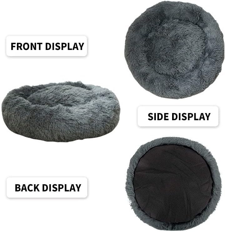 Nisrada Dog Bed for Small Medium Large Dogs, 30 inch Calming Dogs Bed, Washable-Round Cozy Soft Pet Bed for Puppy and Kitten with Slip-Resistant Bottom