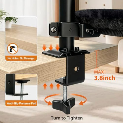 Cat Desk Bed|Foldable Clamp On Hammock for Gaming Desk|Supports Up to 45 lb