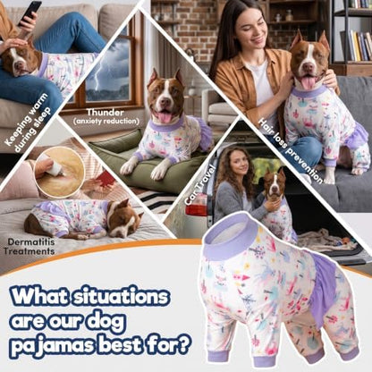 LovinPet 3XL Dog Pjs, Pet Pajamas, Fairytale Print, Purple, 3XL