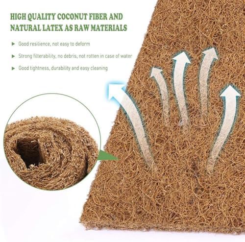 PIVBY 2 PCS Reptile Carpet, Natural Coco Coir Mat (15.74" x 11.81"), Coconut Fiber Substrate Pet Terrarium Liner for Bearded Dragon Tortoise Habitat Lizards Turtles Snakes Iguana Hermit Crab