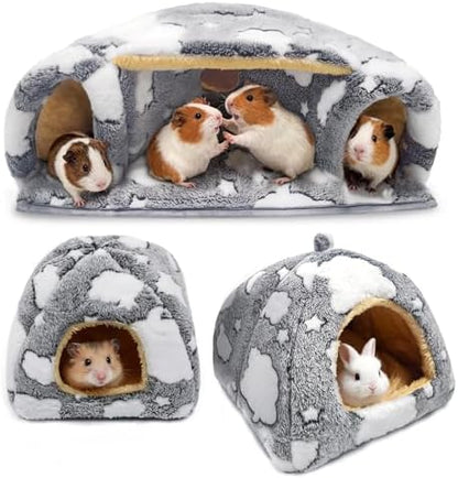 3PCS Guinea Pig Tunnel Set Washable Guinea Pig Houses and Hideouts Small Animals Hideout Tubes for Hamster Chinchilla Bunny Hedgehog Ferret Rat