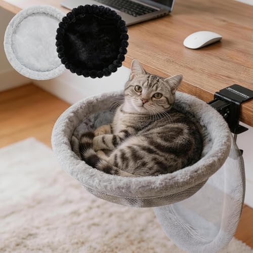 Cat Desk Bed Foldable Sunken Design, Space-Saving for Home Office