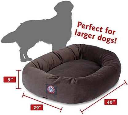 Majestic Pet Suede Calming Dog Bed, 40 Inch Large Round Washable, Chocolate