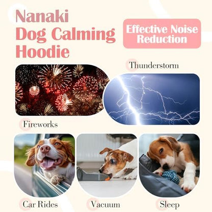 Nanaki No Shake Ear Wraps for Dogs Hematoma-Dog Ear Cover for Bath &Grooming,Dog Head Wrap Ears Protection Dogs Thunderstorm,Fireworks,Calming Comfort for Anxiety Relief,Vet Visit,Separation,Pink,M