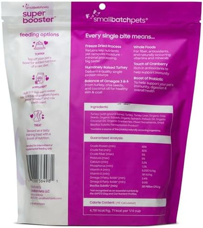smallbatch Freeze Dried Dog Treat or Topper with Probiotics, Turkey 18oz