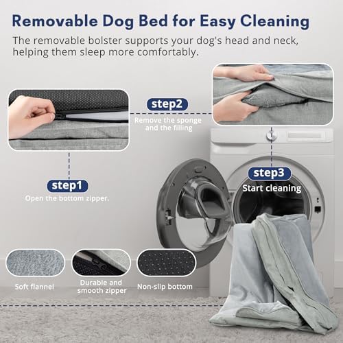 Dog Bed for Extra Large Dogs, 44-Inch Orthopedic XL Waterproof Pet Beds