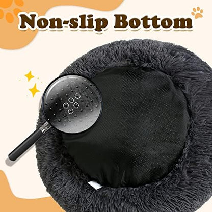 JOLLYVOGUE Dog Bed, Calming Anti-Anxiety Large Dog Bed, Fluffy Donut Cushion for Medium and Large Pets (31")