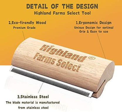 Professional Deshedding Grooming Tool for Dogs & Cats,Wood Pets Groomer 5In