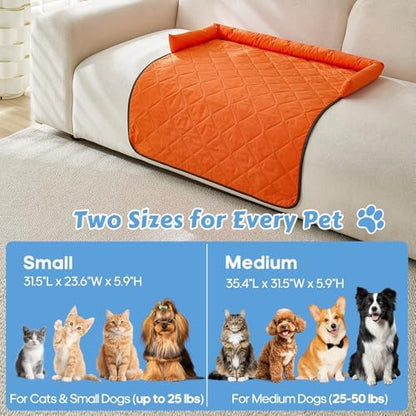 Cooling Dog Bed Mats with Neck & Head Support, 35.43 x31.5 inch Orange