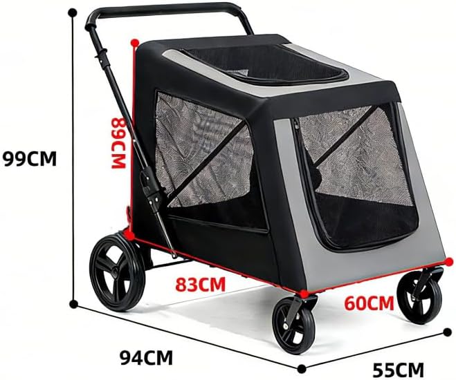 Large Dog Stroller for Large Dogs, Pet Stroller Up to 130lbs