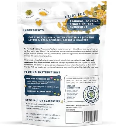 Treats, 100% All Natural Mini Bites for Rabbit Hamster Guinea Pig Chinchilla Pet Rat Mice Gerbil Bird Healthy (100g, Only Veggie Bites)