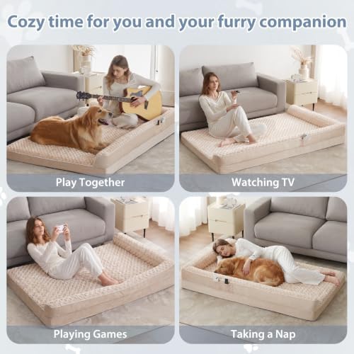 BFPETHOME Orthopedic Washable Dog Bed, Sleeping Couch for Large Senior Dogs