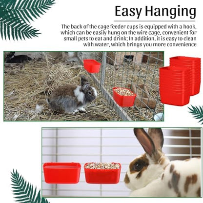 Zhehao 20 Pcs Poultry Water Cups Chicken Waterer Cups 18 oz, Red
