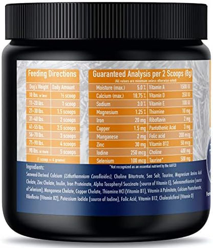 Annamaet Enhance Vitamin and Mineral Supplement for Raw and Home Cook Meals for Dogs, 8.5-oz jar,Off White