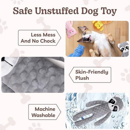 SHARLOVY No Stuffing Dog Toys Squeaky for Large Dogs, Crinkle Puppy Teething Toys to Keep Them Busy, Plush Interactive Doggie Long Lasting Chews for Aggressive Chewers