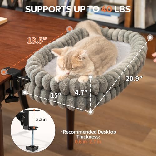 CHEERPALS Cloud Cat Bed Desk Mounted Hammock for Indoor Cats Perch Foldable