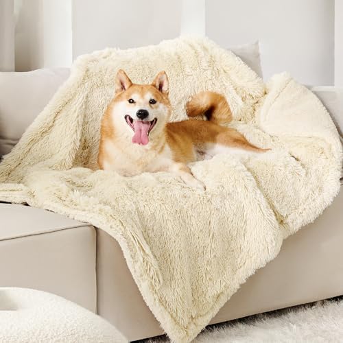 Bedsure Waterproof Dog Blankets for Medium Dogs, Fluffy Faux Fur, 40x50