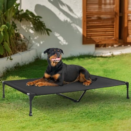 Veehoo Outdoor Elevated Dog Bed Large Sized Dogs, Cooling Raised Dog Cots
