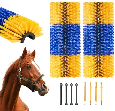 VEVOR Livestock Scratching Brush, 6 Pcs with 12 Screws, 20 x 7.5 in Cow Scratcher, for Back Itch Relief & Keep Cleaning, Grooming & Scratching for Horse, Pig, Cattle Supplies