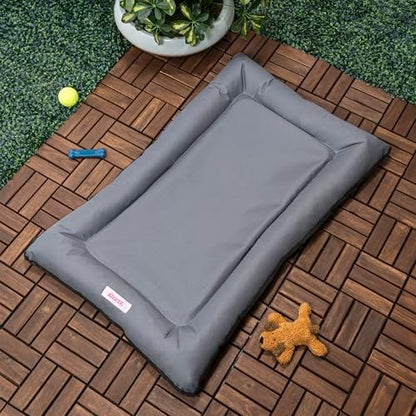 DBD3004C-M Archie 29.5" x 22.5" Traditional Oxford Waterproof Indoor/Outdoor Hand-Washable Memory Foam Camping Pet Bed, Charcoal