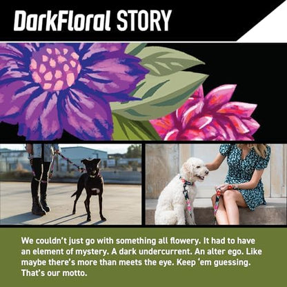 Wolfgang Heavy Duty Dog Leash, Pull-Tested to Over 800 lbs for Walking & Training, DarkFloral Print, Small