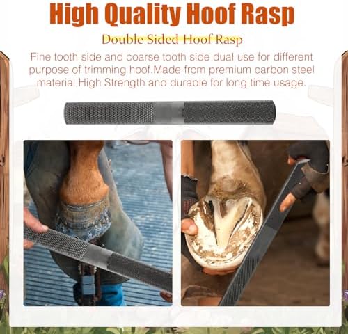 WILLBOND 9 Pcs 8 Inch Farrier Tools Kit Horse Goat Hoof Trimmer Metal Shears Farriers Hoof Nipper Cutter Handle Knife Gloves Brush Goat Supplies with Storage Bag
