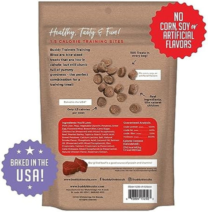 Buddy Biscuits Trainers Training Bites Soft & Chewy Dog Treats, Beef, 10 oz. Bag (Pack of 2)